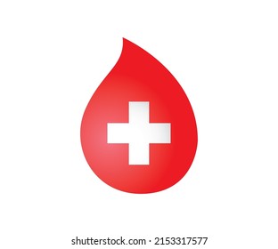 blood icon vector design and there is a red cross symbol in the middle