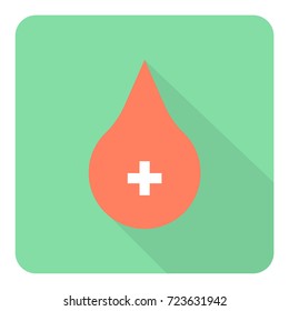 blood icon vector. blood long shadow style design