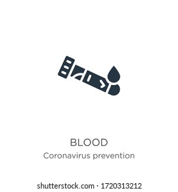 Vector de icono de sangre. Icono de la sangre plana de la colección Coronavirus Prevention aislado en fondo blanco. La ilustración vectorial se puede utilizar para diseño gráfico web y móvil, logotipo, eps10