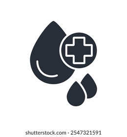 Icono de sangre. Vector. Trazo editable. signo de estilo lineal para uso Diseño web, logotipo. Ilustración de símbolo.