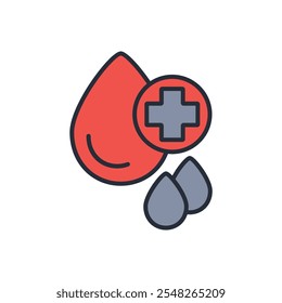 Icono de sangre. Vector. Trazo editable. signo de estilo lineal para uso Diseño web, logotipo. Ilustración de símbolo.