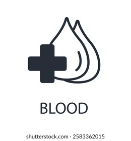 blood icon. vector.Editable stroke.linear style sign for use web design,logo.Symbol illustration.