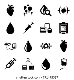 Blood Icons Set 16 Editable Filled Stock Vector (Royalty Free ...