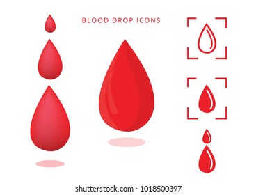 blood icons set vector