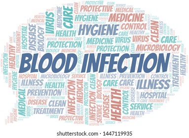 Blood Infection word cloud vector made with text only