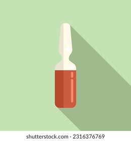 Vector plano del icono del frasco de inyección de sangre. Defensa corporal. Infección corporal