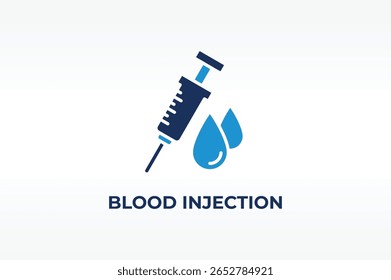 Vetor de INJEÇÃO DE SANGUE, ícone ou logotipo símbolo isolado ilustração