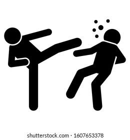Blood kick men icon. Simple pictogram of fighting icons for ui and ux, website or mobile application