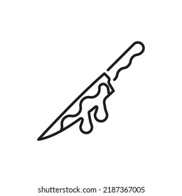 Ilustración de diseño del icono de contorno del vector del cuñado de sangre. Símbolo de Halloween sobre fondo blanco archivo EPS 10