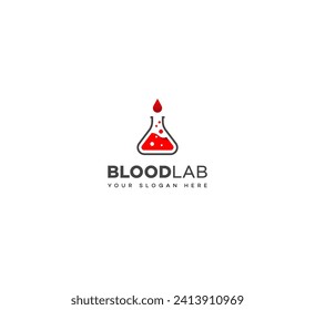 Blood lab logo vector design.