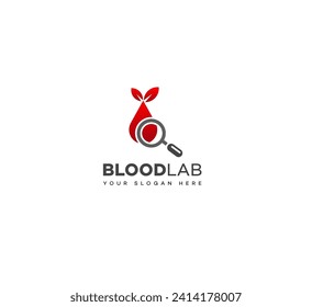 Blood lab logo vector design.