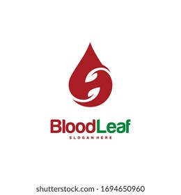 Blood Leaf Logo designs concept vector, Donor logo designs template, design concept, logo, logotype element for template