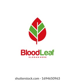 Blood Leaf Logo designs concept vector, Donor logo designs template, design concept, logo, logotype element for template