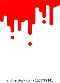 Blood leaking on white background for Halloween backdrop