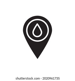 Ilustración del vector de iconos rellenos de localización de sangre