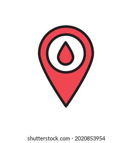 Blood Location Icon Vector Illustration