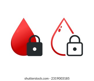 Blood lock icon Illustration vector