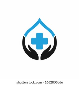 Blood logo accompanied health symbol