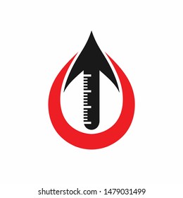 blood logo accompanied measuring device