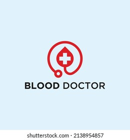 logotipo del médico de sangre o logotipo sanitario