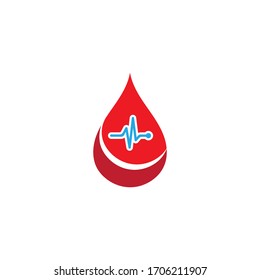 Diseño de ilustración de icono vectorial de la plantilla de logotipo de sangre