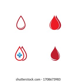 Diseño de ilustración de icono vectorial de la plantilla de logotipo de sangre