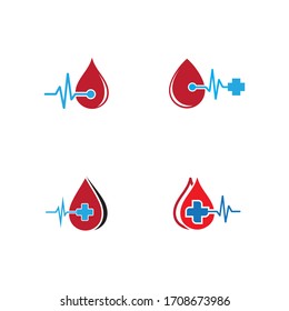 Diseño de ilustración de icono vectorial de la plantilla de logotipo de sangre