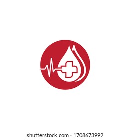 Vektorillustration-Symboldesign der Vorlage für das Blutlogo