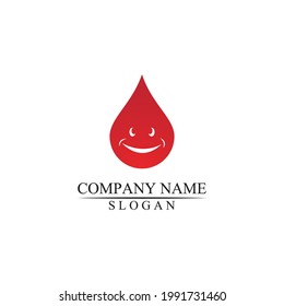 Diseño de ilustración de icono vectorial de la plantilla de logotipo sanguíneo
