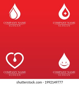 Diseño de ilustración de icono vectorial de la plantilla de logotipo sanguíneo