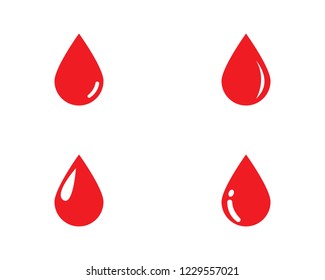 Red Blood Drops Icons Bleeding Symbols Stock Vector (Royalty Free ...