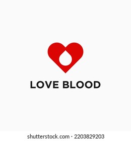 blood love logo design vector silhouette illustration