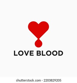 ilustración vectorial del diseño del logotipo del amor sanguíneo