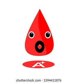 blood mascot with type A plus