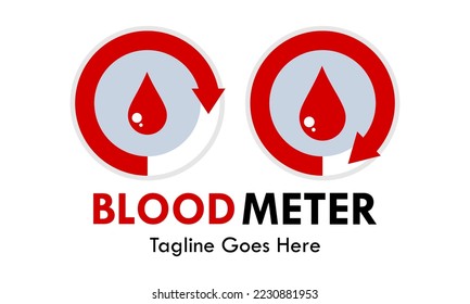 Medidor de sangre, Indicador de carga. el concepto del medidor de sangre con sangre roja. Indicador de satisfacción.
