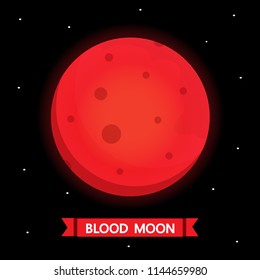 Blood moon cartoon vector design.