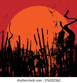 blood moon concept of Halloween, vector design element