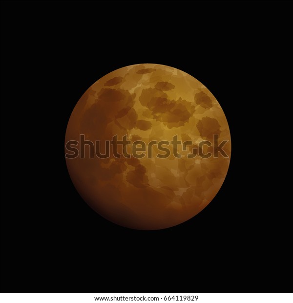 Blood\
moon, total lunar eclipse - artistic vector illustration of an\
orange red moon that occurs when the sun, earth, and moon are\
aligned exactly, with the earth in the\
middle.
