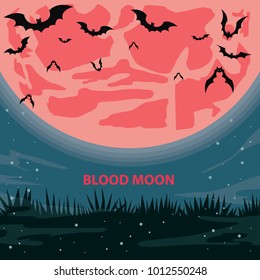 Blood Moon Vector illustration.