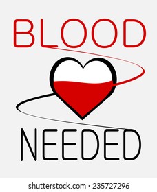 blood needed design with heart