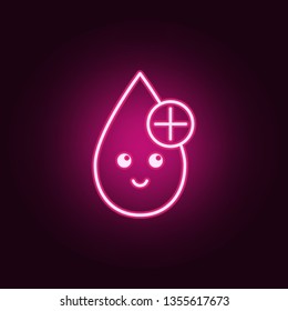 blood neon icon. Elements of Blood donation set. Simple icon for websites, web design, mobile app, info graphics