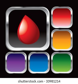 blood on glossy web button