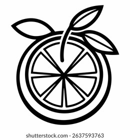 blood orange line art vector icon