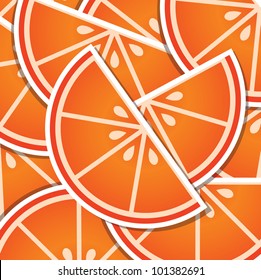 Blood Orange Wedge Background/card In Vector Format.