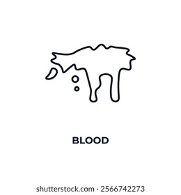 blood outline icon. Linear vector from health and medical concept. Thin line blood icon isolated on white background