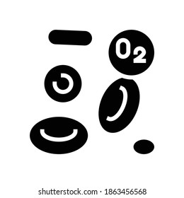blood with oxygen glyph icon vector. blood with oxygen sign. isolated contour symbol black illustration