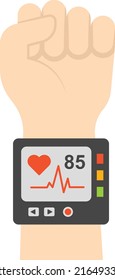 Blood Oxygen Monitor Device Concept, Pulse Heart Beat Gadgets Vector Color Icon Design, Wearable Technology Symbol, Personal Internet Of Things Sign, Tech Togs Stock Illustration