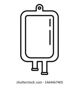 Blood pack icon. Outline blood pack vector icon for web design isolated on white background