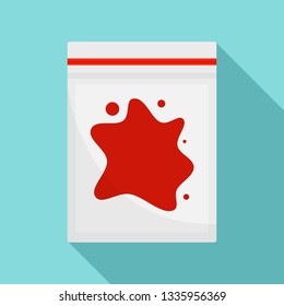 Blood package forensic lab icon. Flat illustration of blood package forensic lab vector icon for web design