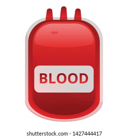 Blood package icon. Cartoon of blood package vector icon for web design isolated on white background
